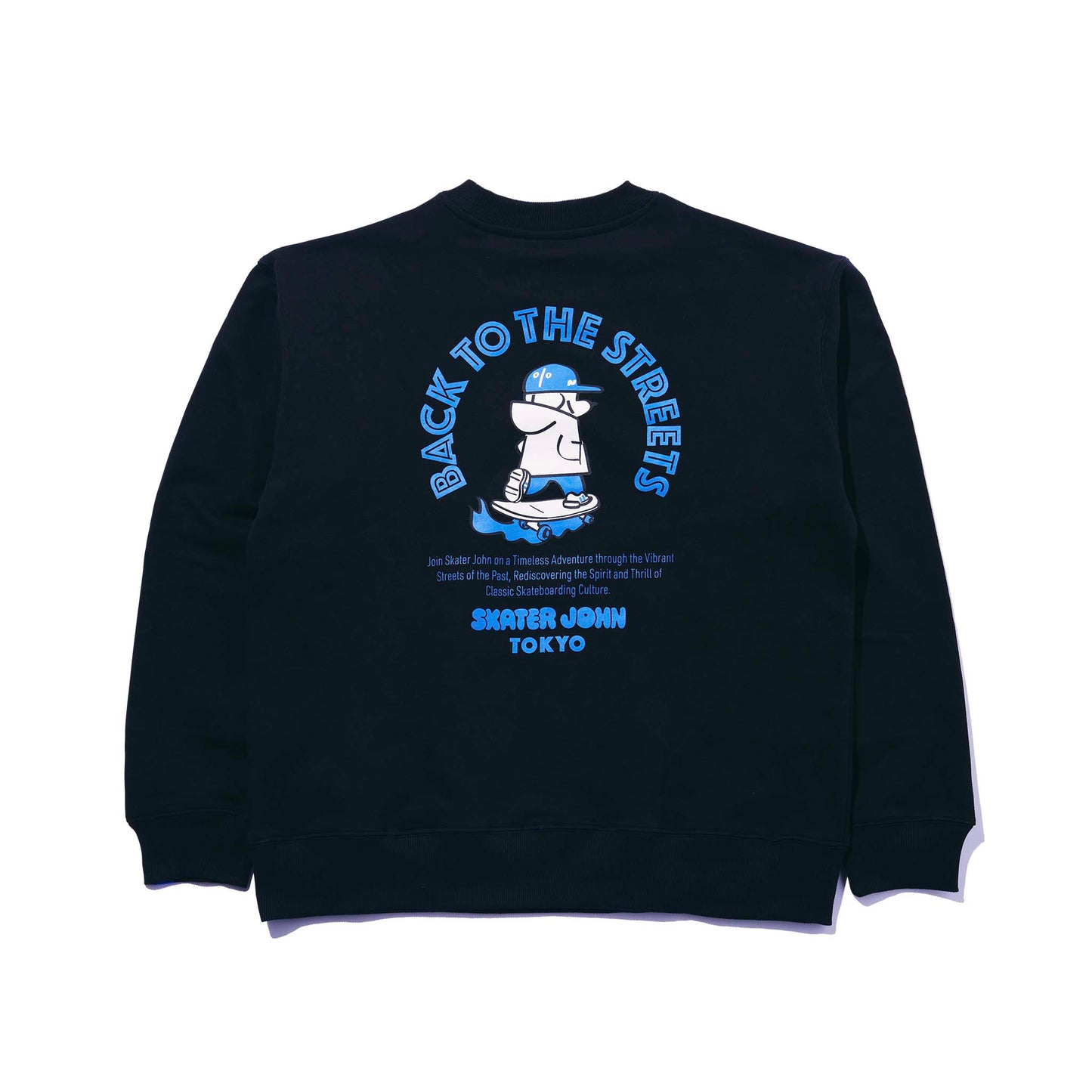 BACK TO THE STREETS Crewneck sweat 🟦 ⬛【JOHN by OFFICE SHIBACHAN】