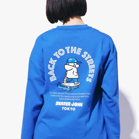 BACK TO THE STREETS Long-sleeved T-shirt 🟦 ⬜️【JOHN by OFFICE SHIBACHAN】