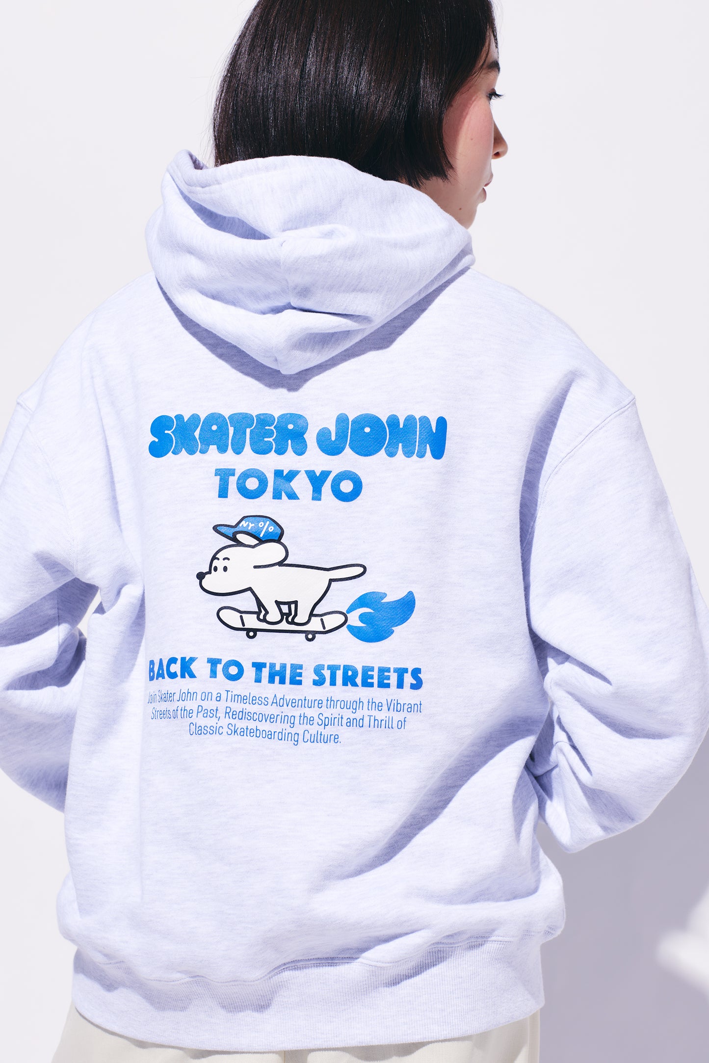 BACK TO THE STREETS Hoodie 🟦 ⬜️【JOHN by OFFICE SHIBACHAN】