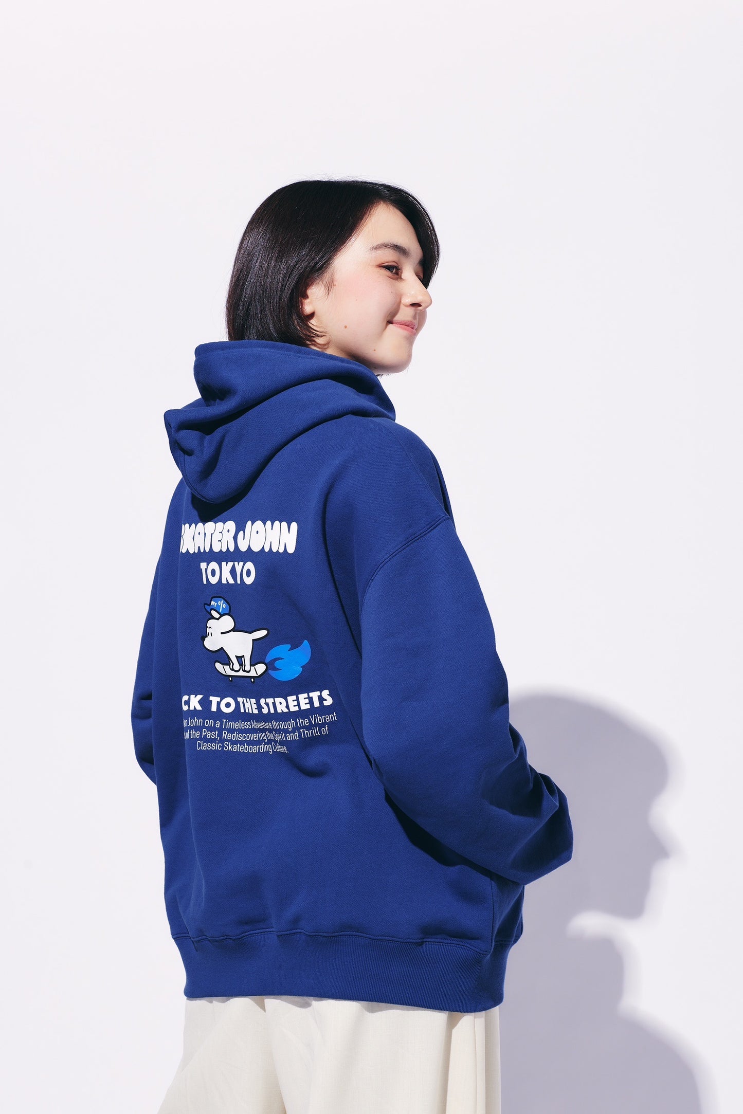 BACK TO THE STREETS Hoodie 🟦 ⬜️【JOHN by OFFICE SHIBACHAN】