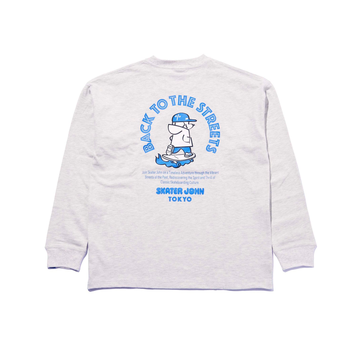BACK TO THE STREETS Long-sleeved T-shirt 🟦 ⬜️【JOHN by OFFICE SHIBACHAN】