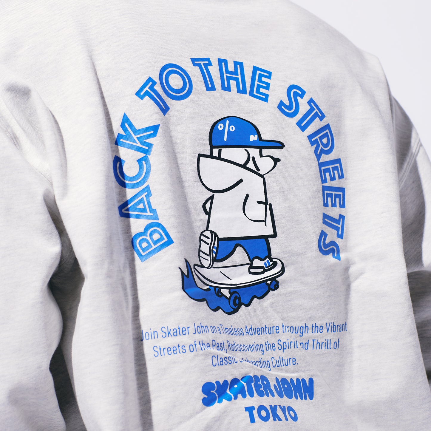 BACK TO THE STREETS Long-sleeved T-shirt 🟦 ⬜️【JOHN by OFFICE SHIBACHAN】