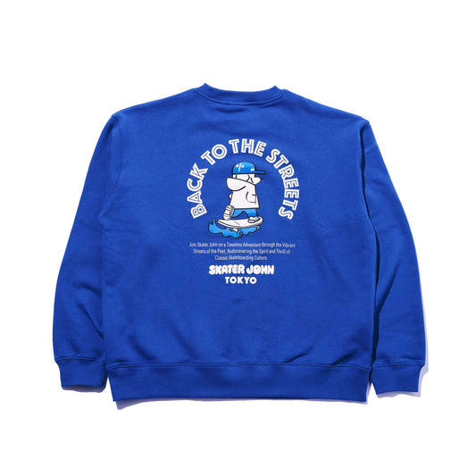 BACK TO THE STREETS Crewneck sweat 🟦 ⬛【JOHN by OFFICE SHIBACHAN】