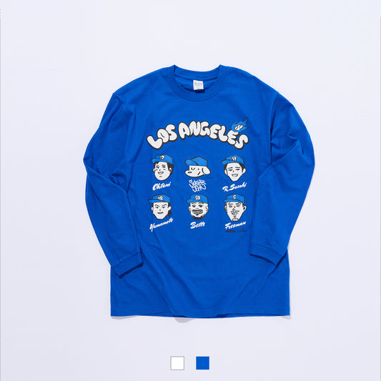 5人プリント長袖Tシャツ