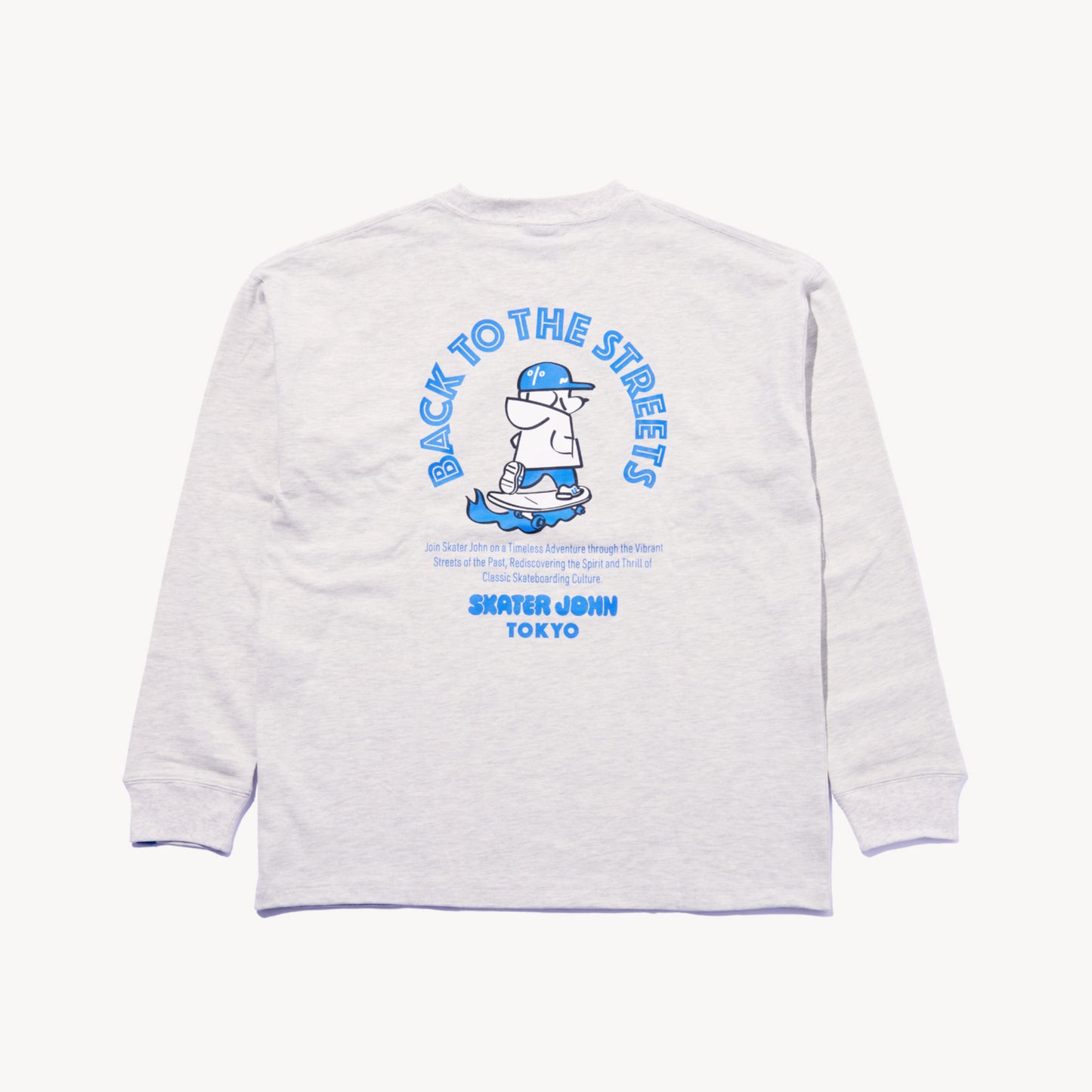 BACK TO THE STREETS Long-sleeved T-shirt 🟦 ⬜️【JOHN by OFFICE SHIBACHAN】