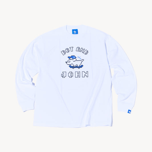 DOT AND JOHN Long-Sleeved T-Shirt ⬜️ ⬛️【JOHN by OFFICE SHIBACHAN】