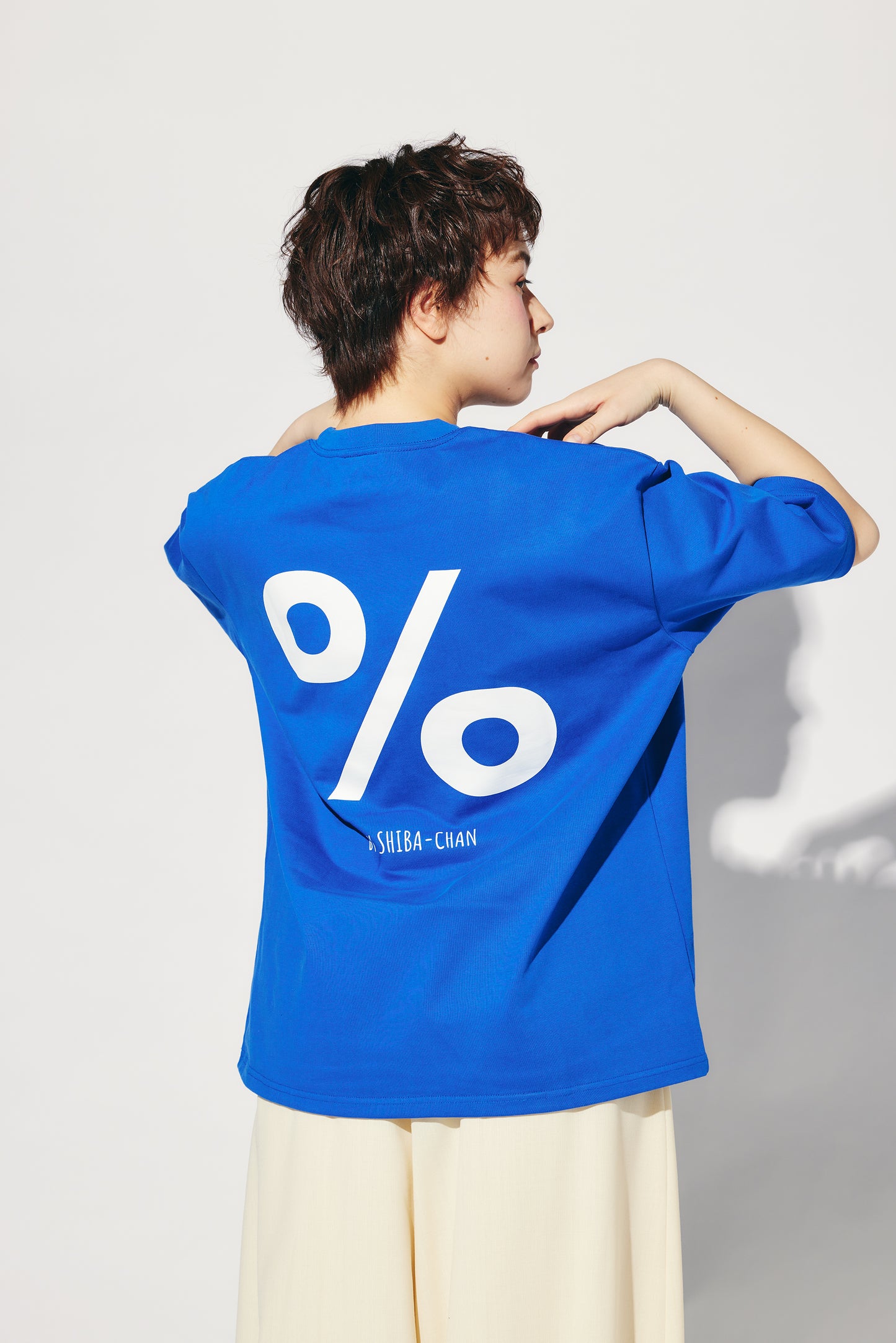 2026 S/S PERCENT LOGO T-SHIRT Blue【JOHN by OFFICE SHIBACHAN】